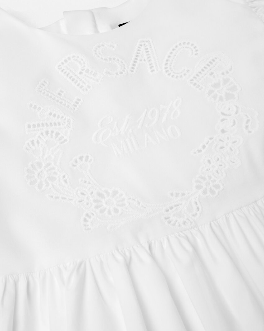 Versace Broderie Anglaise Dress In White