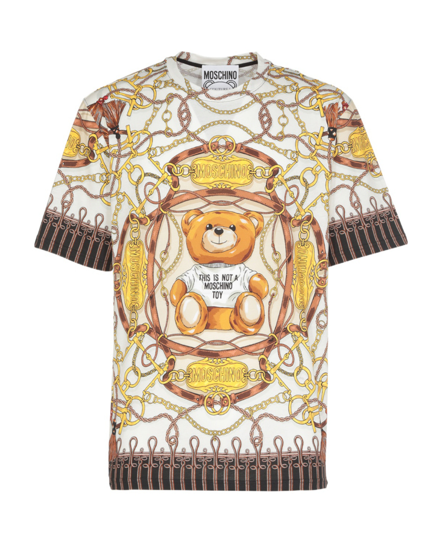 Moschino Chain-link Print Short-sleeve T-shirt In Multicolor