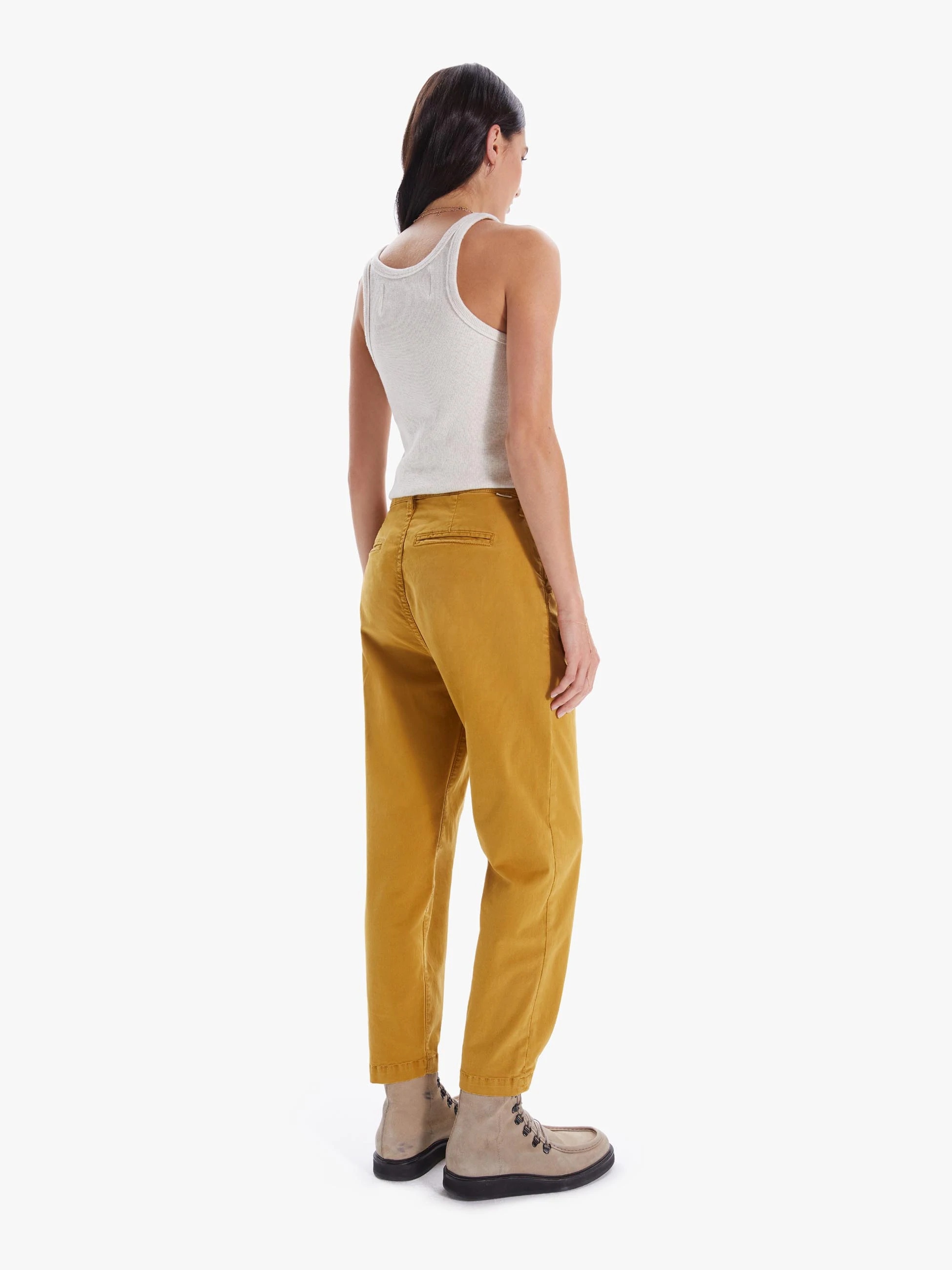 Mother Logo Jeans In Orange