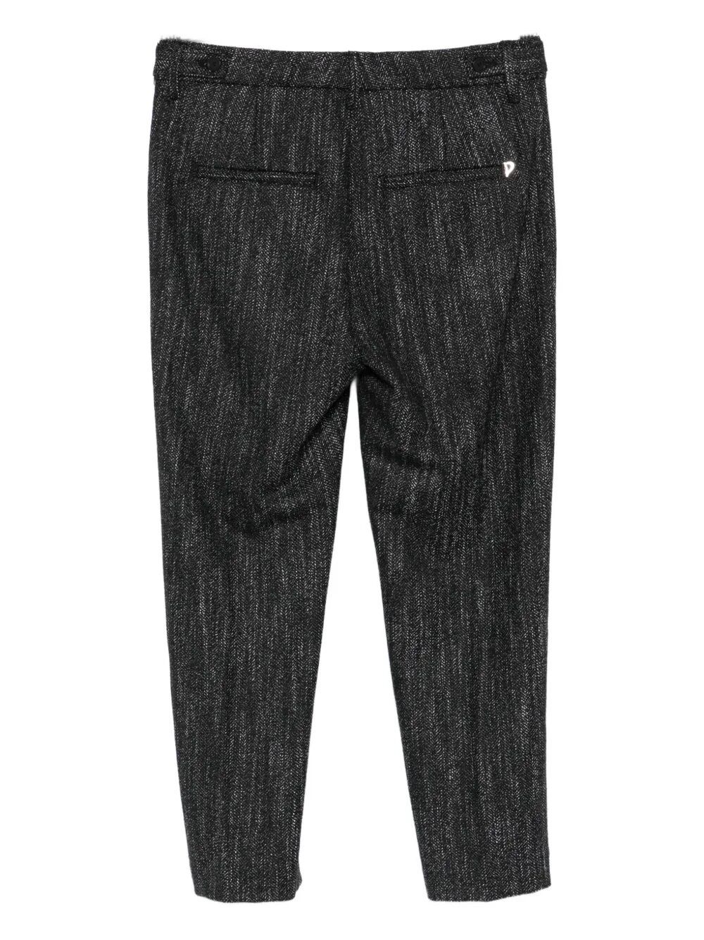 Dondup Metallic-detail Trousers In Black