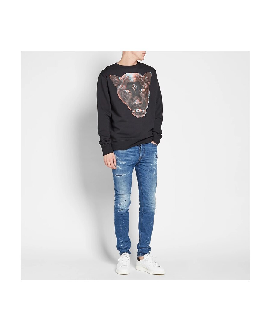 Marcelo Burlon County Of Milan 3d Leopard Printed Sweater In Black