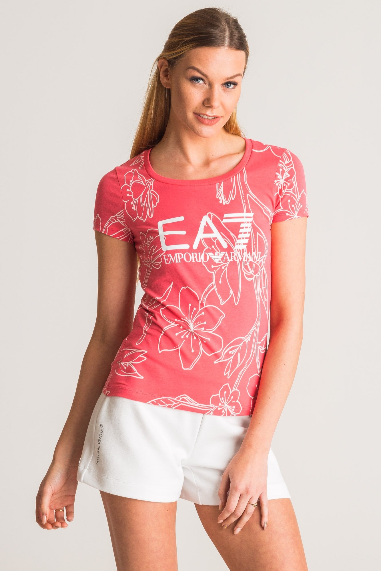 Ea7 Logo Short-sleeved T-shirt In Pink