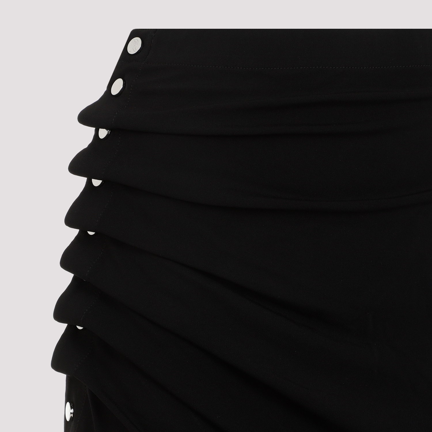 Rabanne Ruched-detail Asymmetric Miniskirt In Black