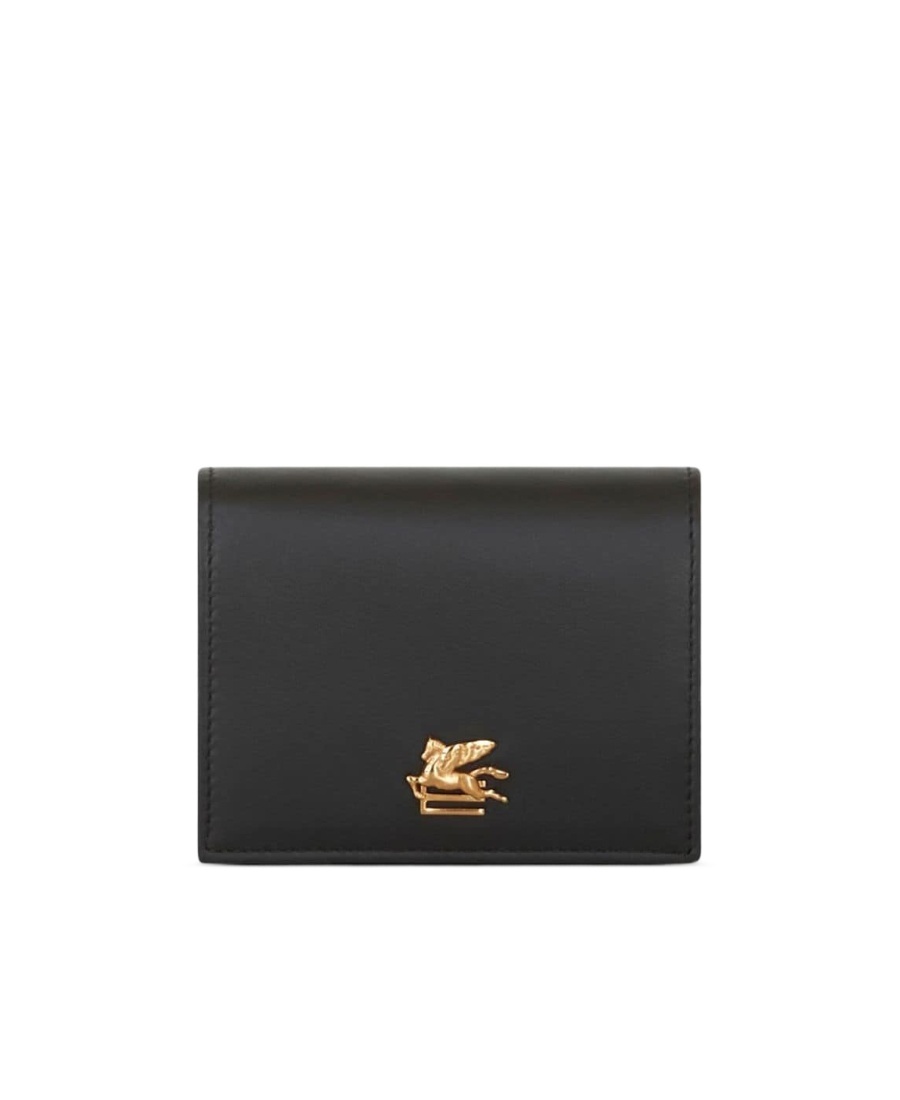 Etro Pegaso Plaque-detail Wallet In Black