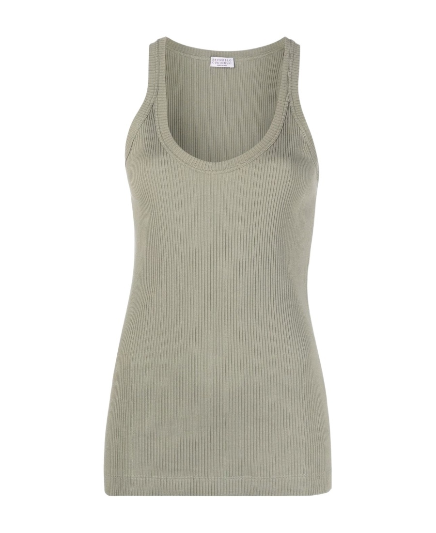 Brunello Cucinelli Ribbed Cotton Tank Top