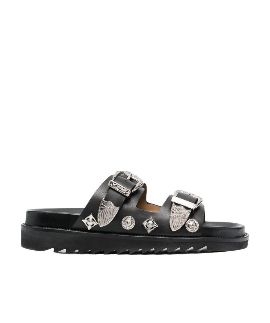 Toga Ssense Exclusive Black Buckle Sandals In Black