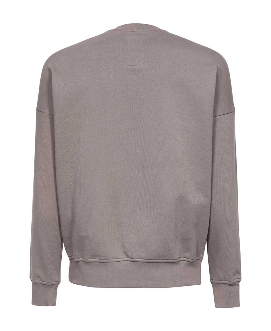 Rick Owens Relaxed-fit Cotton Pullover Sweatshirt With Logo Detail In Gray
