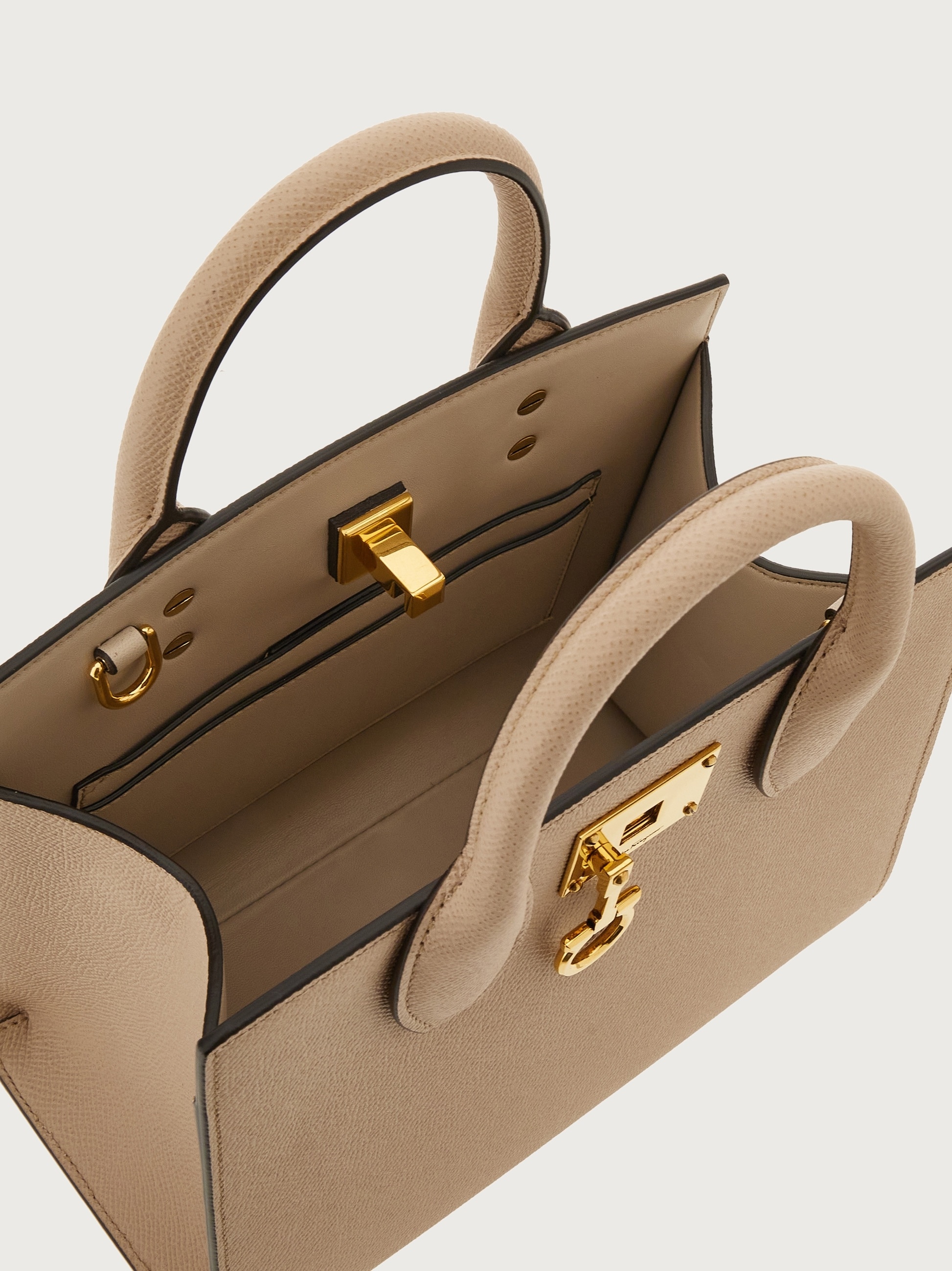 Ferragamo The Studio Small Tote In Nude