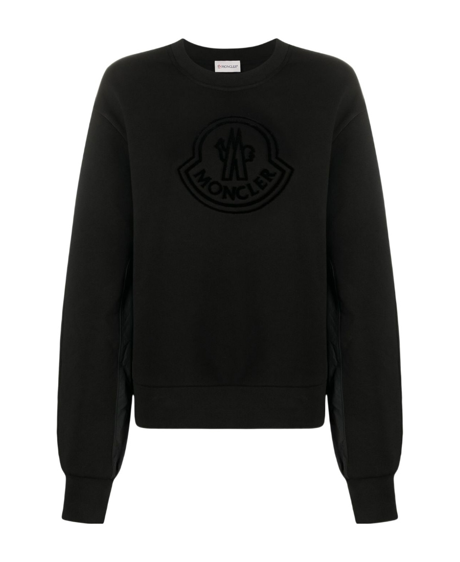 Shop Moncler Logo-print Cotton Sweatshirt In Black