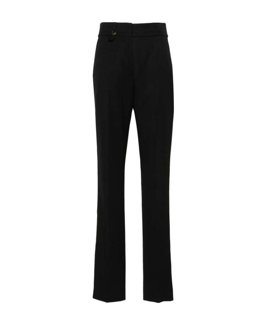 Jacquemus Straight Leg Trousers Split Ankles In Black