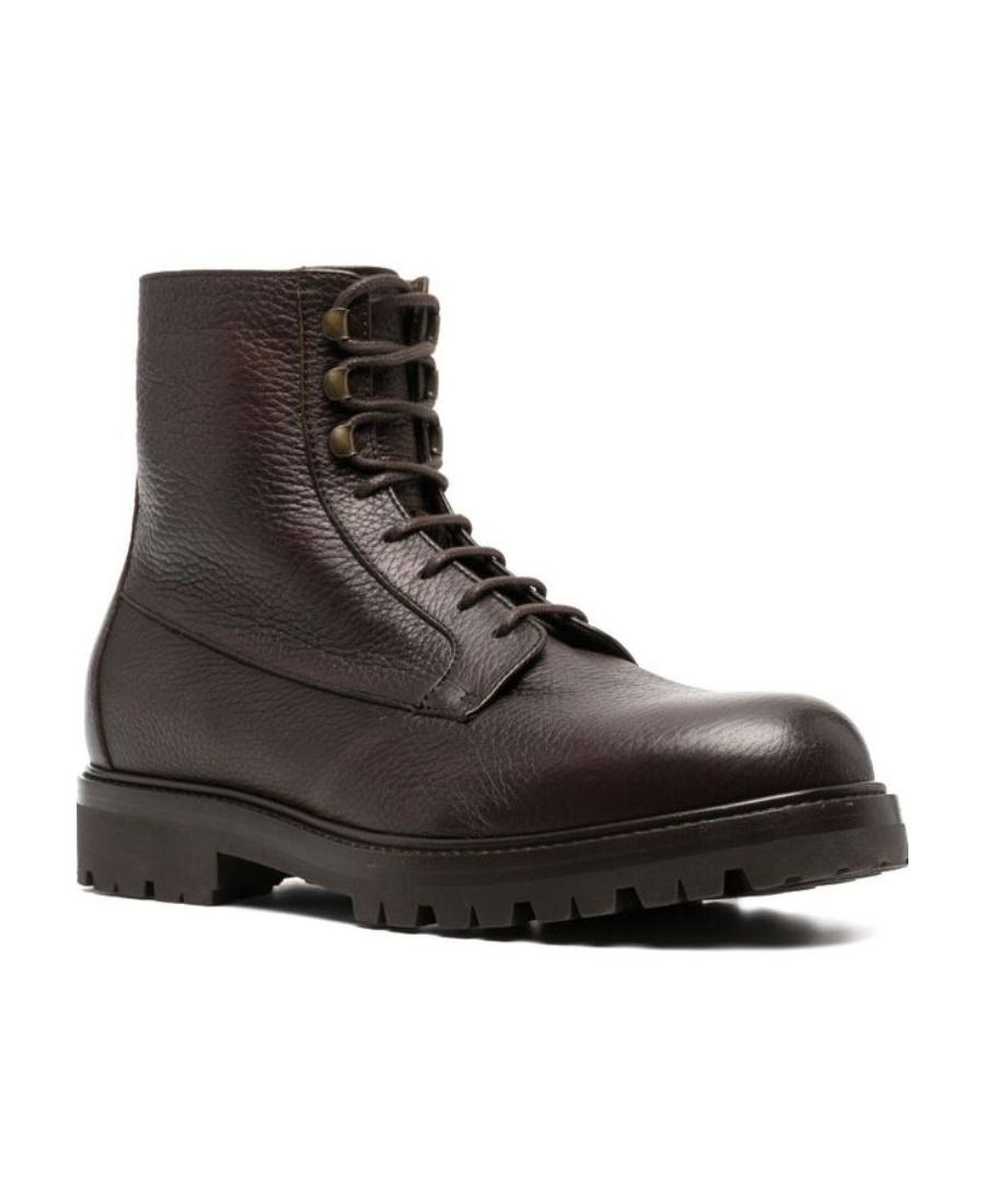 Brunello Cucinelli Leather Ankle Boots In Black