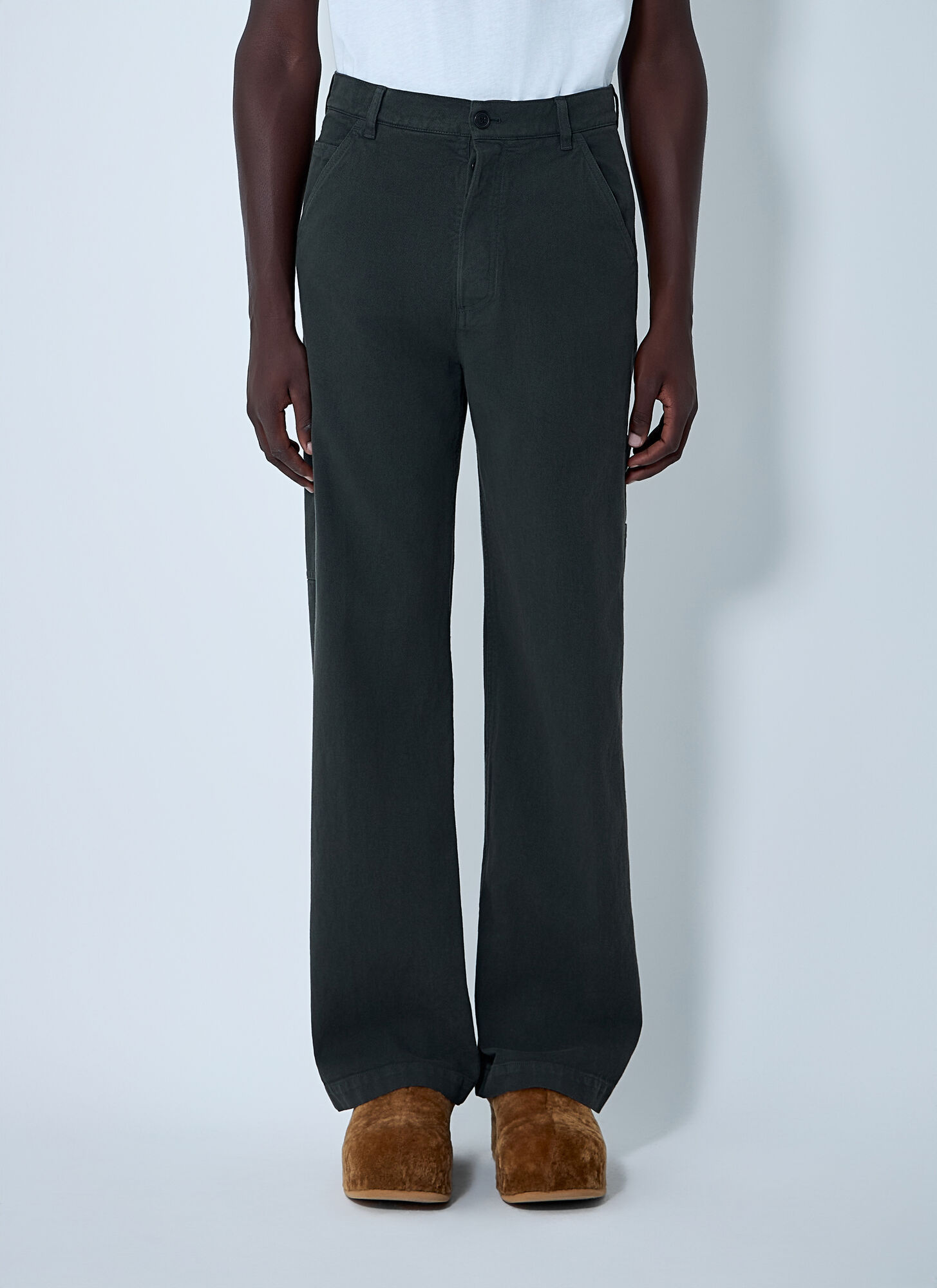 Dries Van Noten Men Drawstring Cotton Pants In Black