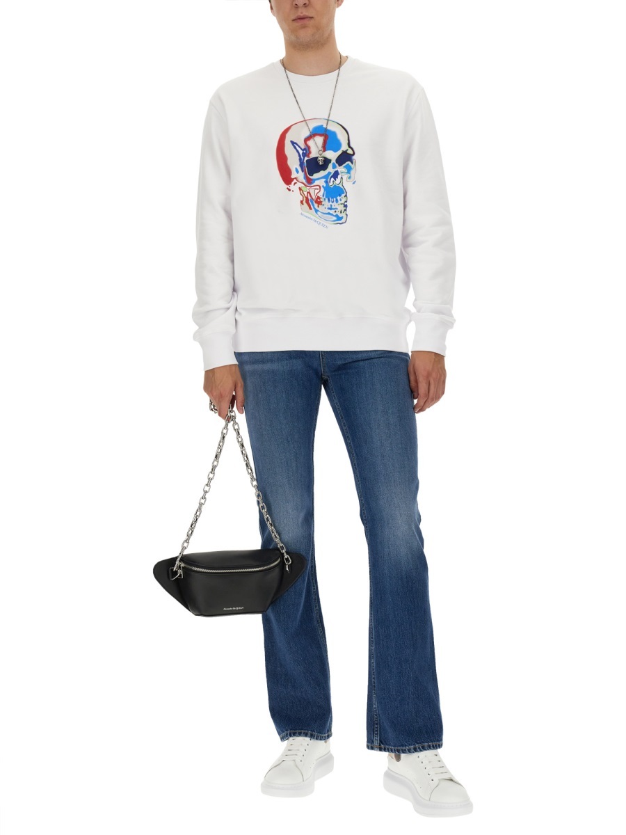 Alexander Mcqueen Men's Skull Sweatshirt In White