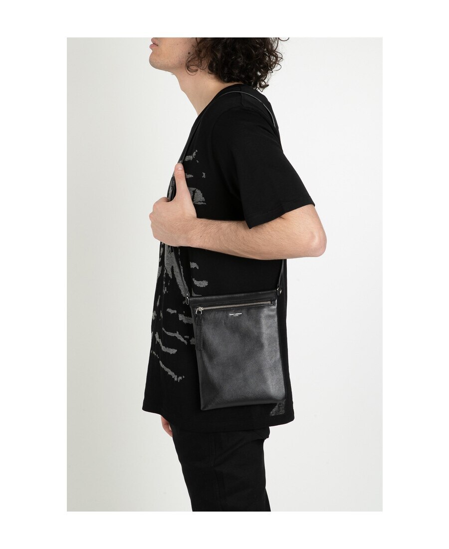 Saint Laurent Leather Crossbody Bag In Black