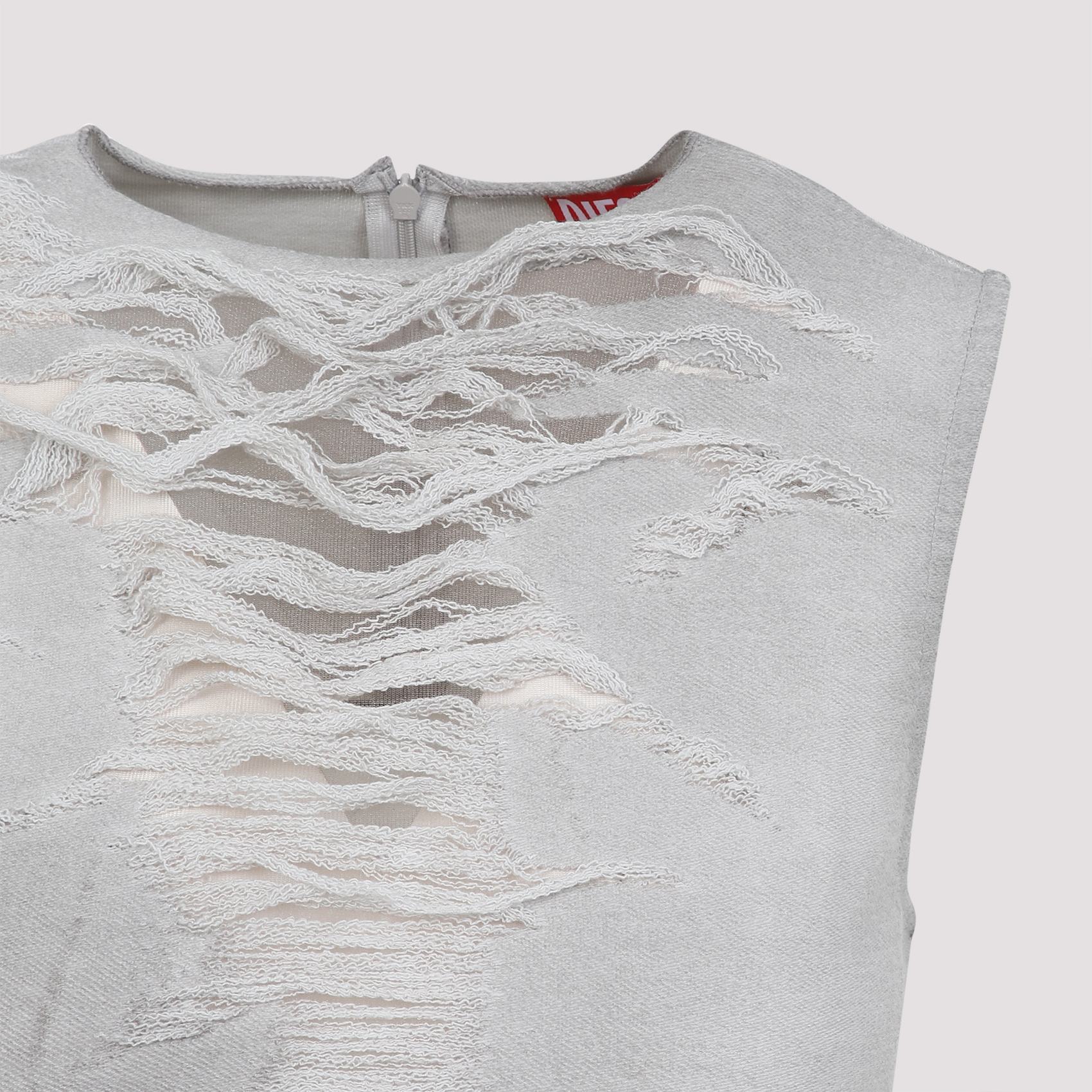 Diesel T-yasmina Distressed Tank Top In Gray
