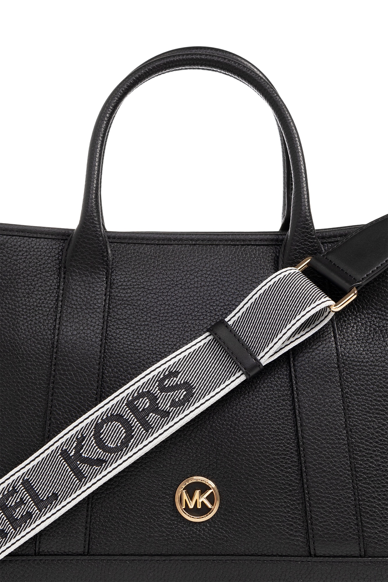 Michael Michael Kors Medium Luisa Leather Tote Bag In Black