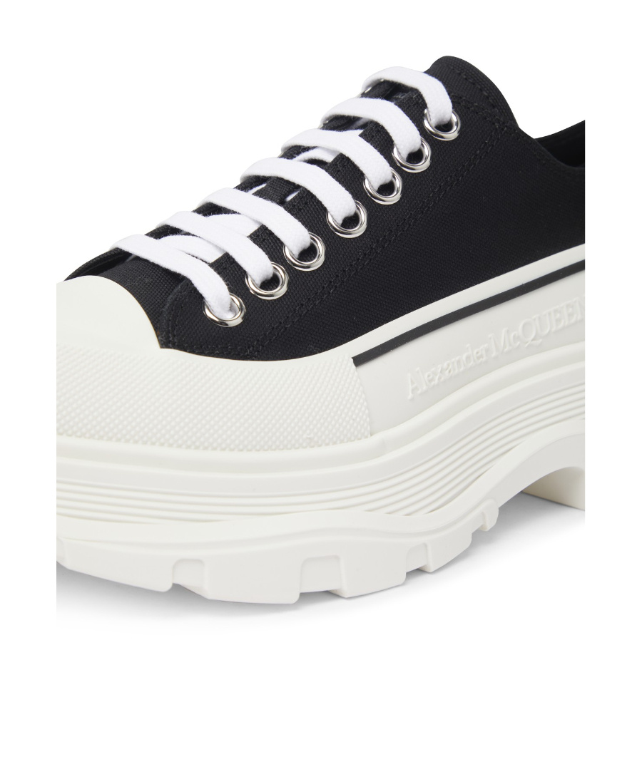 Shop Alexander Mcqueen Thick Sole Casual Sneakers In Black