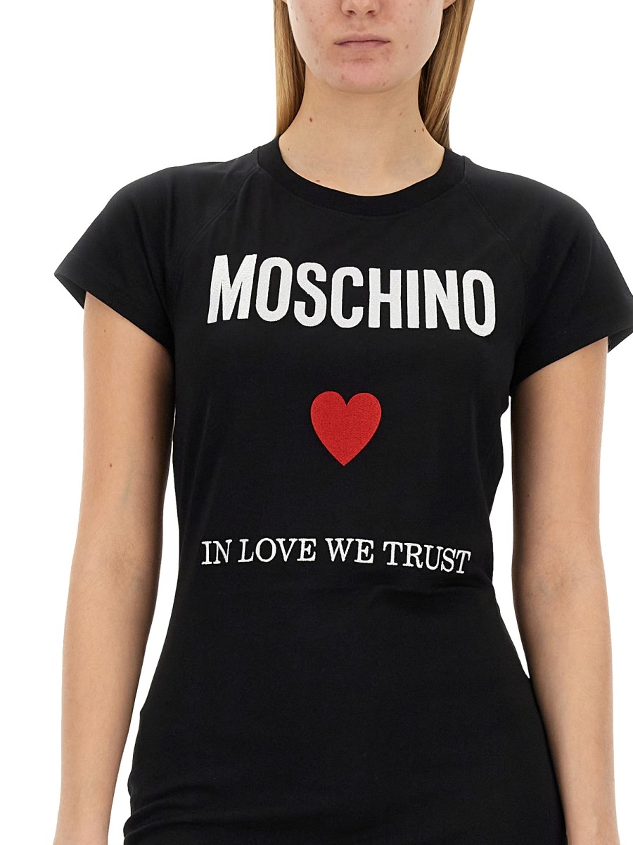 Moschino Dress With Logo In Black