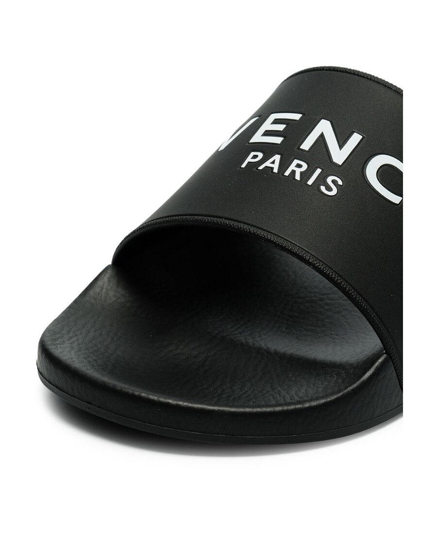 Shop Givenchy Paris Flat Sandals In Black