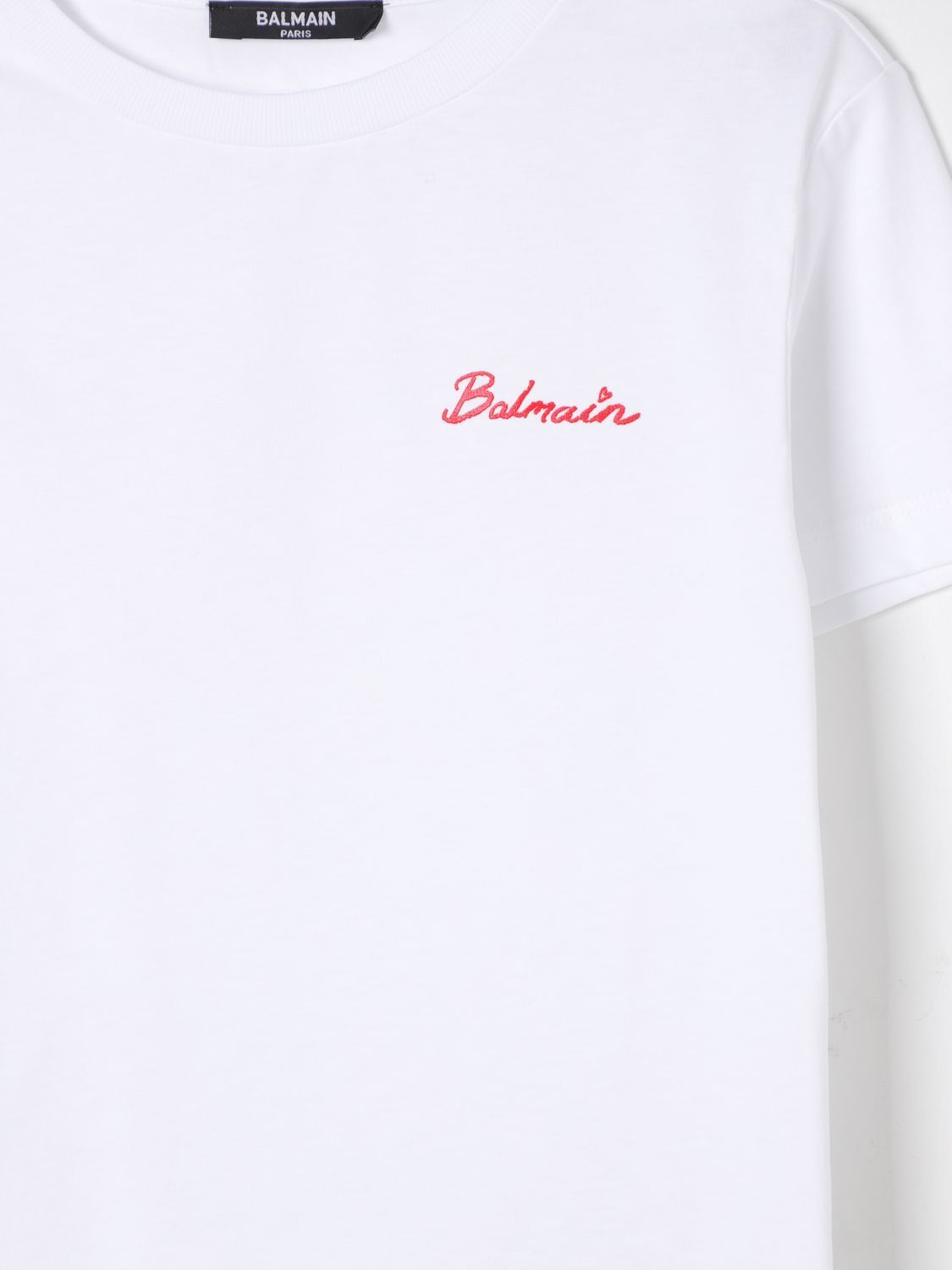 Balmain Open-necked Black Shirt In White