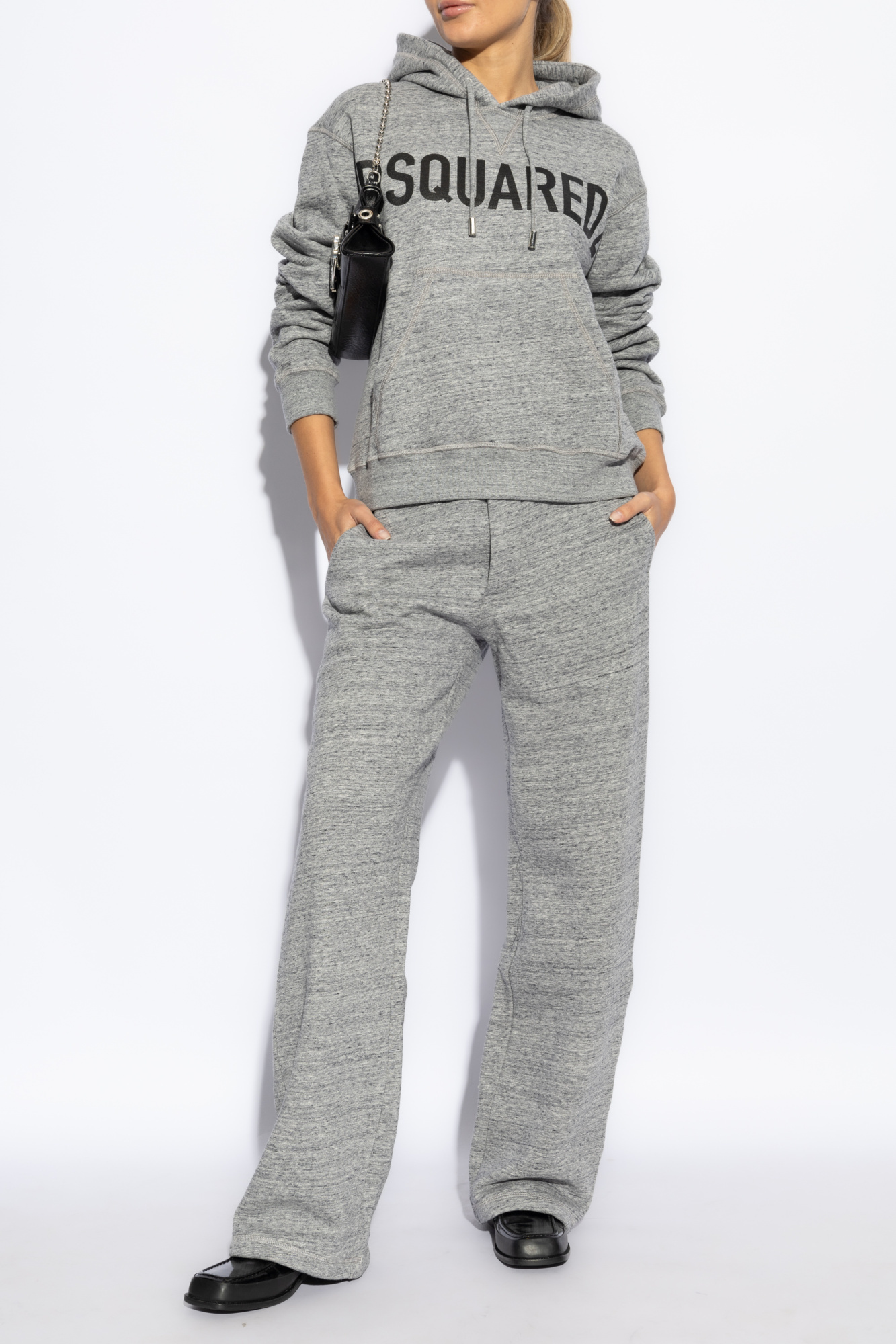 Dsquared2 Logo-print Cotton Track Pants In Gray