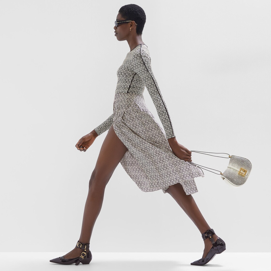 Shop Fendi Printed Crêpe De Chine Skirt In Multicolor