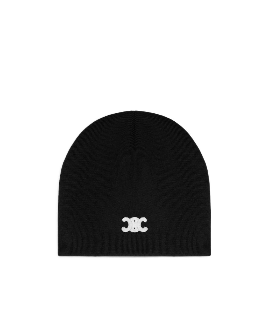 Celine Triomphe Beanie In Wool In Black
