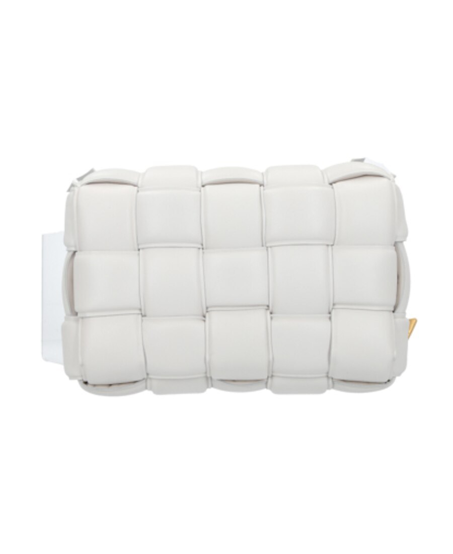 Bottega Veneta Cassette Intrecciato Shoulder Bag In White
