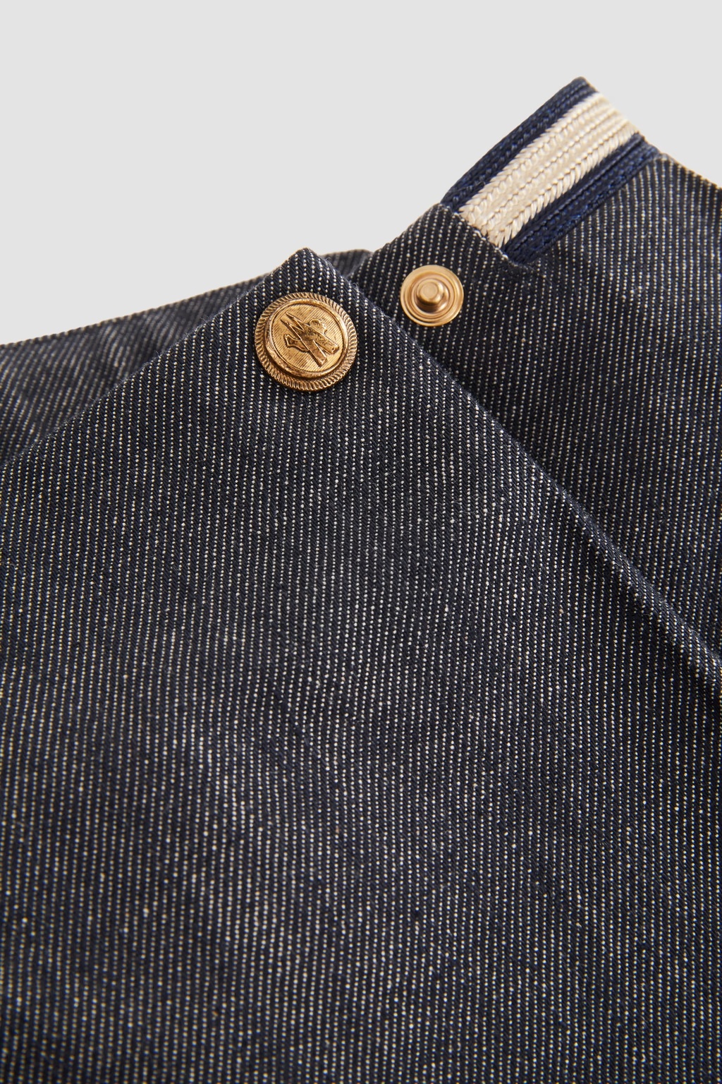 Moncler Pleated Denim Skirt In Black
