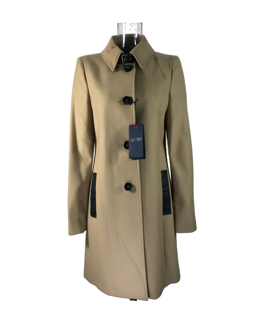 Armani Jeans Long-sleeved Lapel Coat In Multicolor