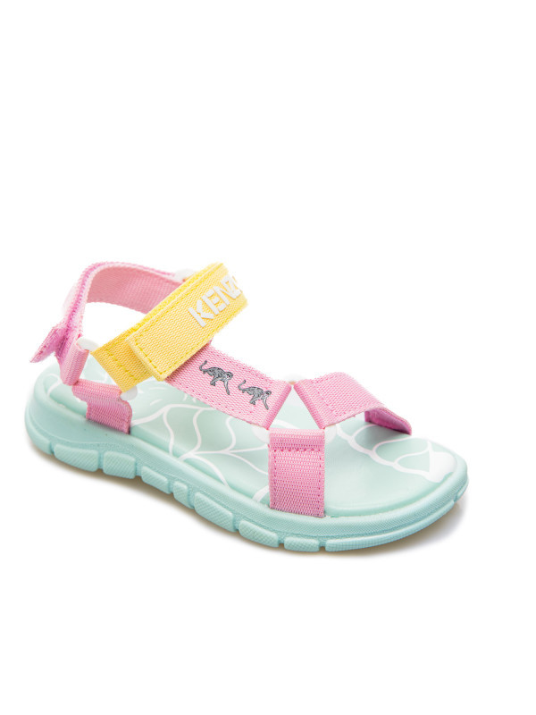 Kenzo Embossed-logo Flat Sandals In Multicolor