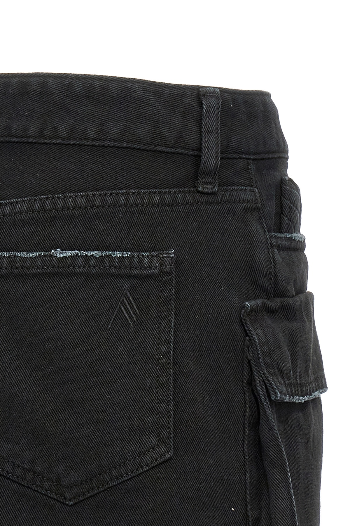 Attico 'fay' Black Mini-skirt With Oversized Cargo Pockets In Black