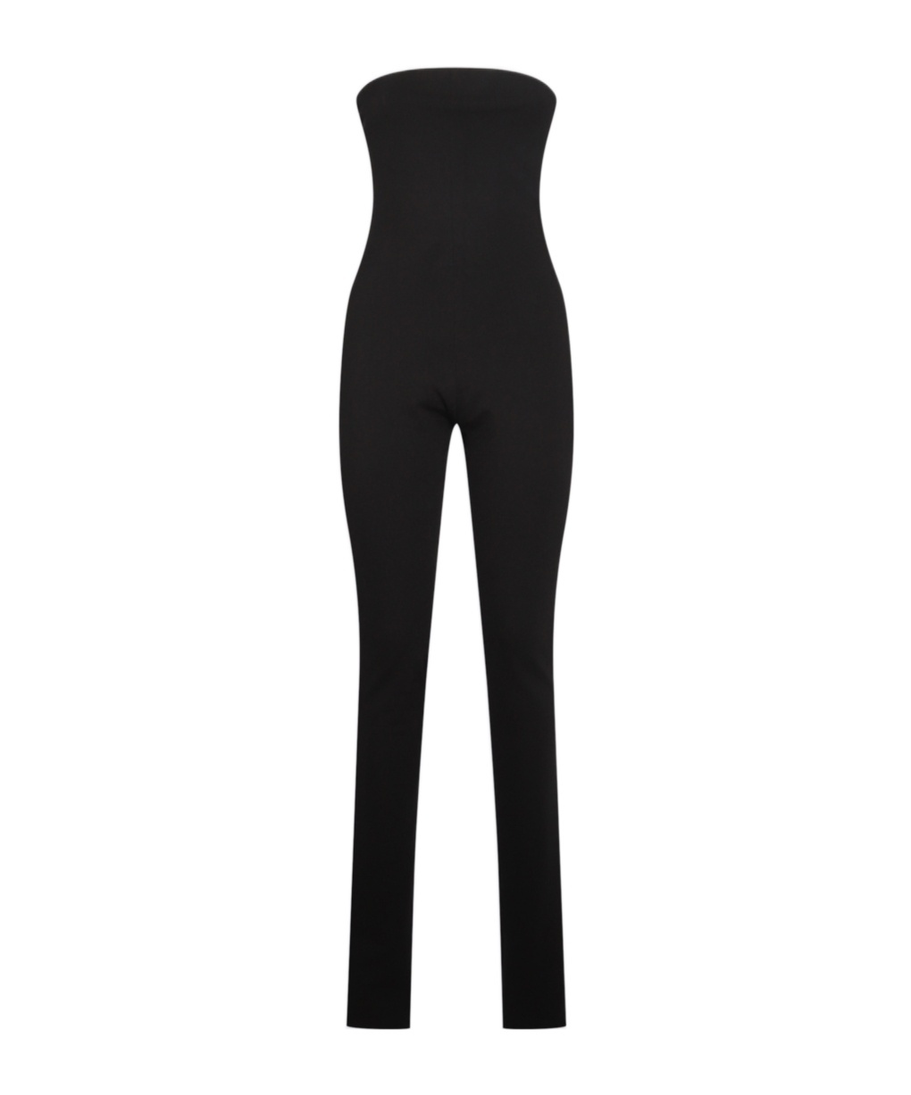 Attico Bustier Jersey Jumpsuit In Black