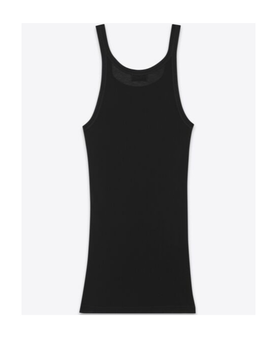 Saint Laurent Round-neck Sleeveless Top In Black