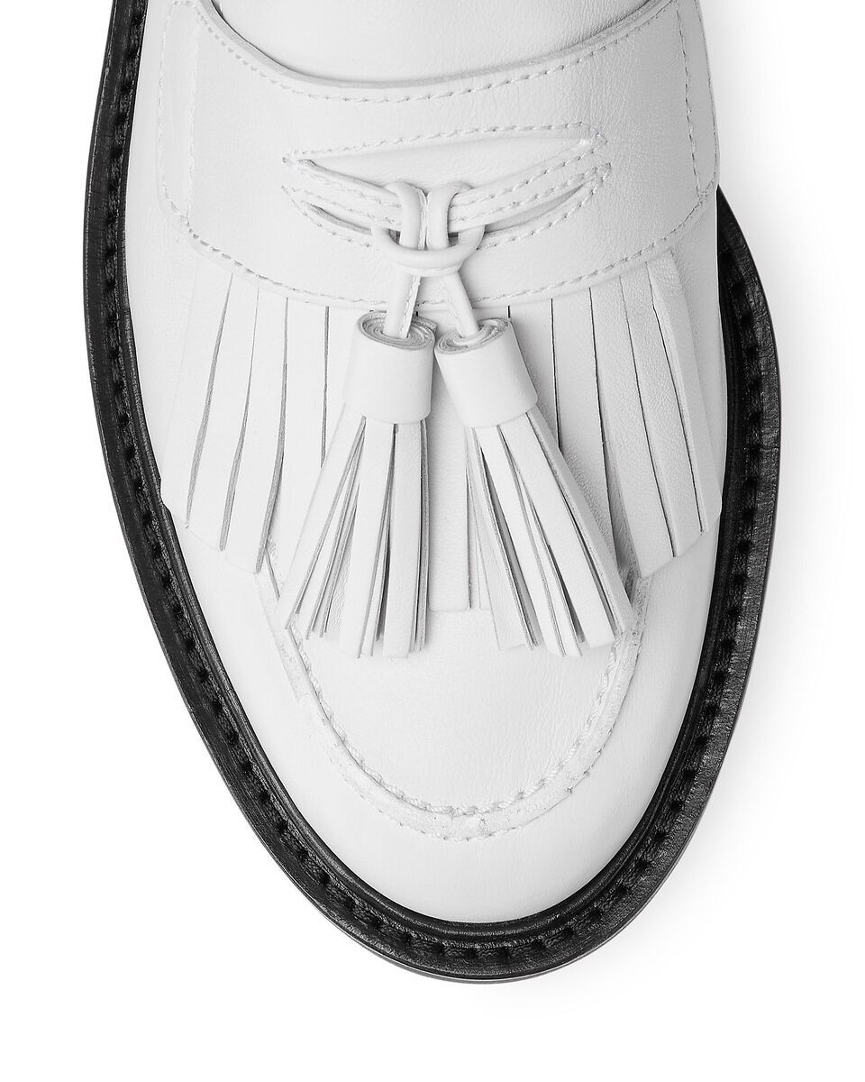 Stuart Weitzman Tassel Design Slippers In White