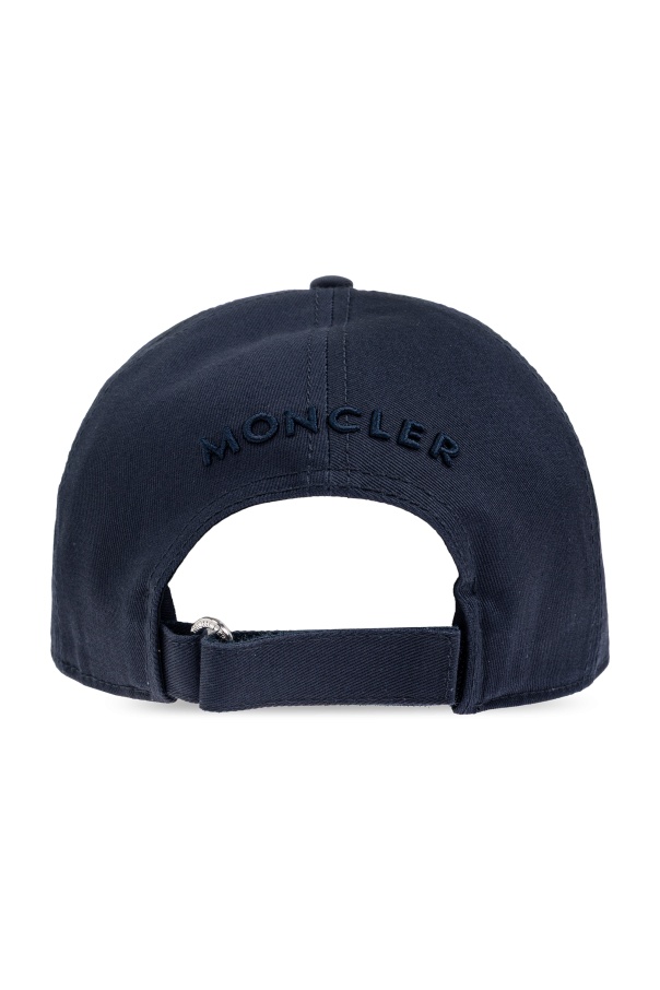 Moncler Logo-patch Cotton-gabardine Baseball Cap In Blue