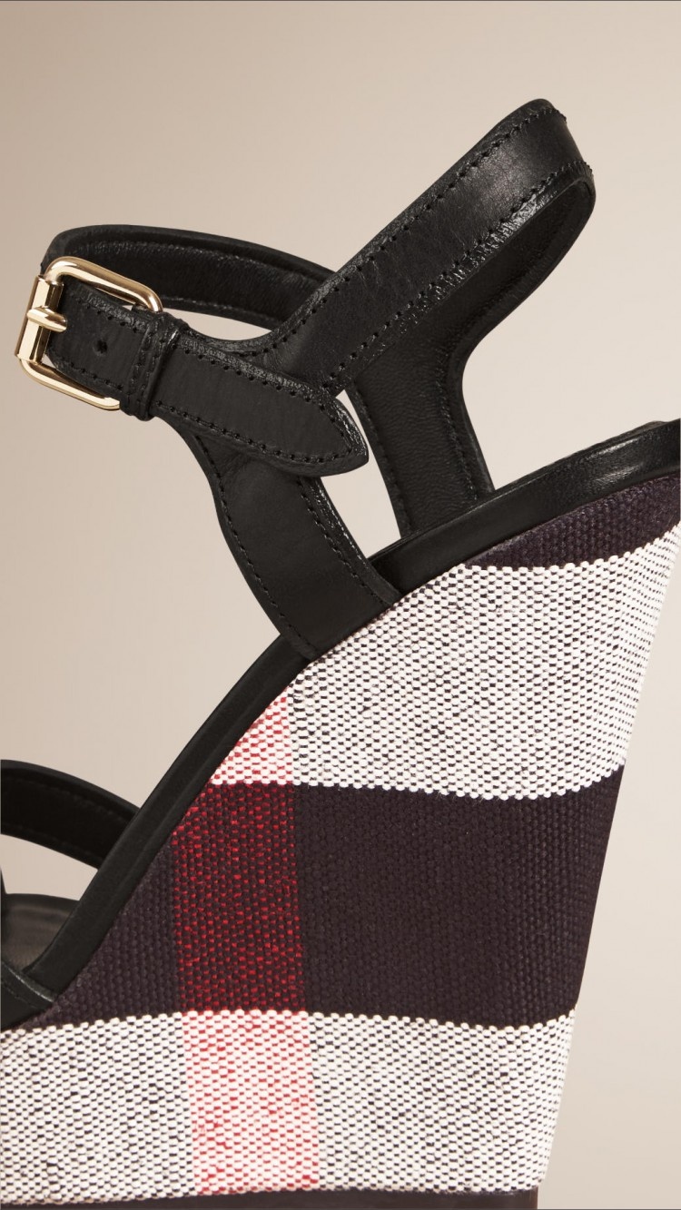 Burberry Checkered Open-toed High-heeled Sandals In Black
