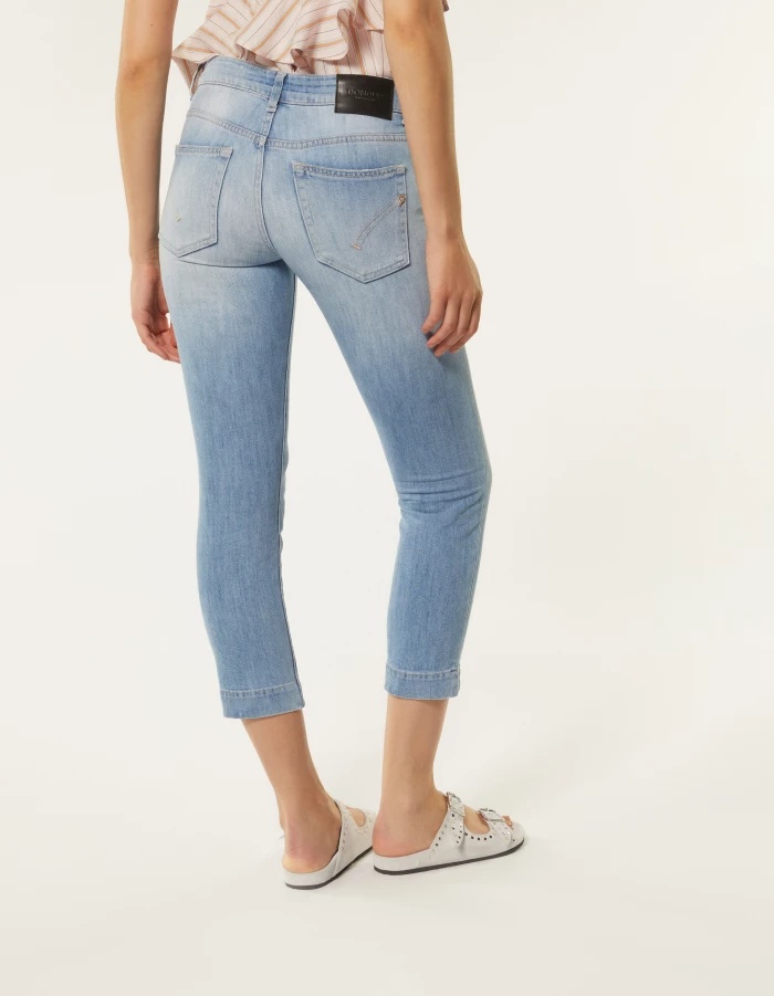 Dondup Straight-leg Cropped Jeans In Blue