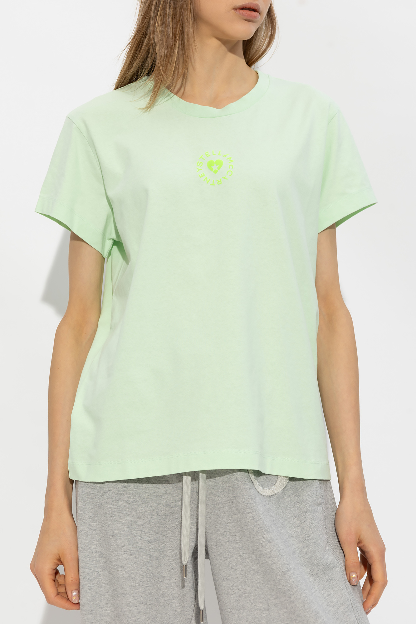 Stella Mccartney Logo Printed Crewneck T-shirt In White