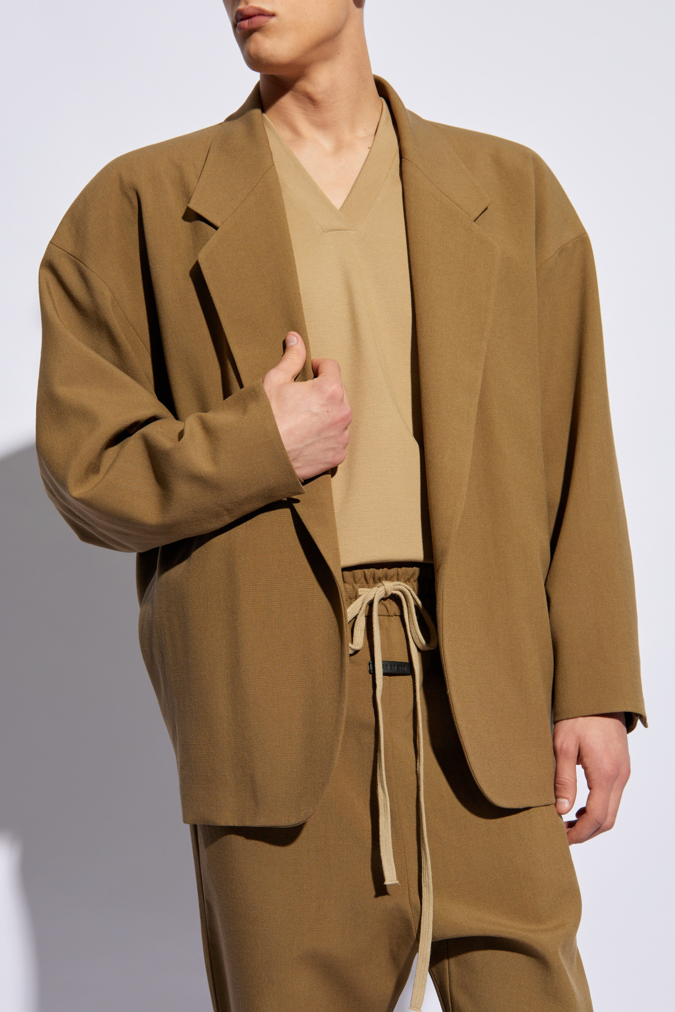 FEAR OF GOD OPEN-FRONT VIRGIN-WOOL BLAZER