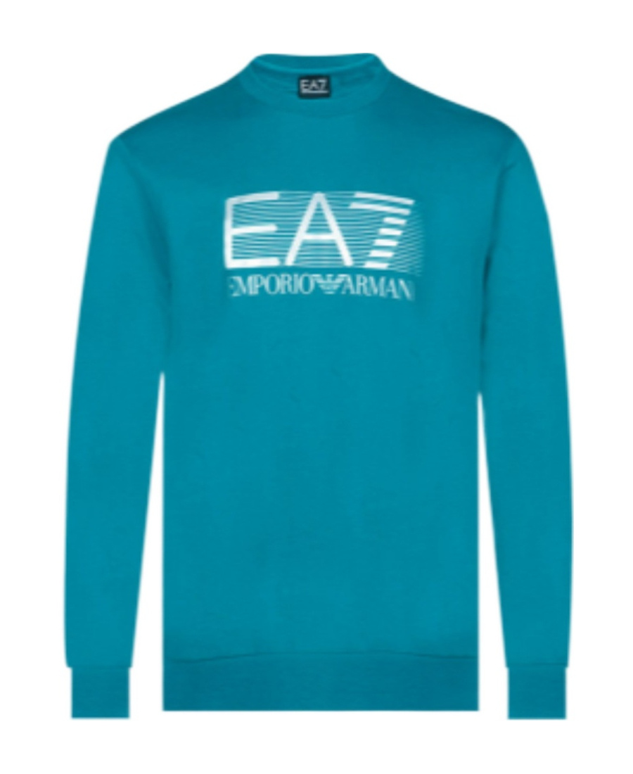 Ea7 Classic Logo Printed Sweater In Green