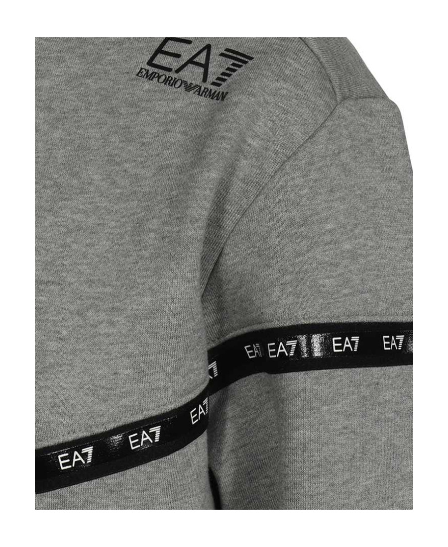 Ea7 Logo Round-necked Sweater In Gray