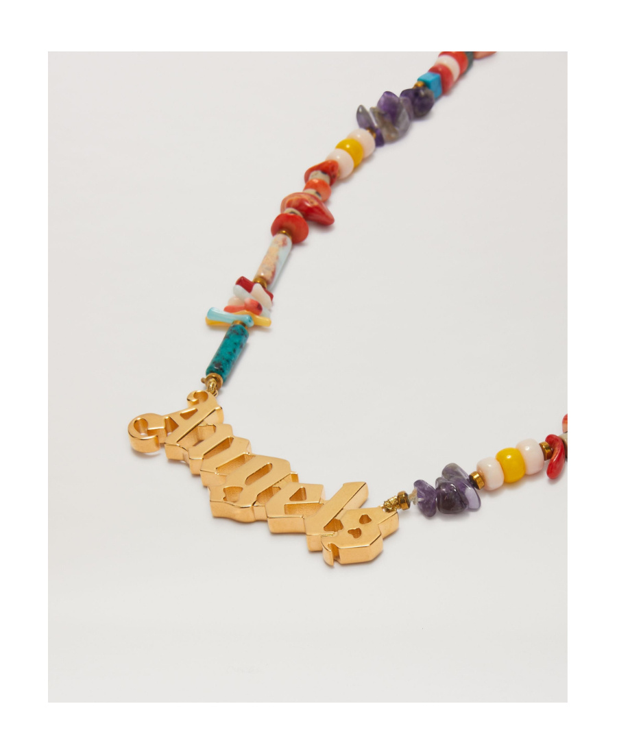Palm Angels Angel Necklace In Yellow