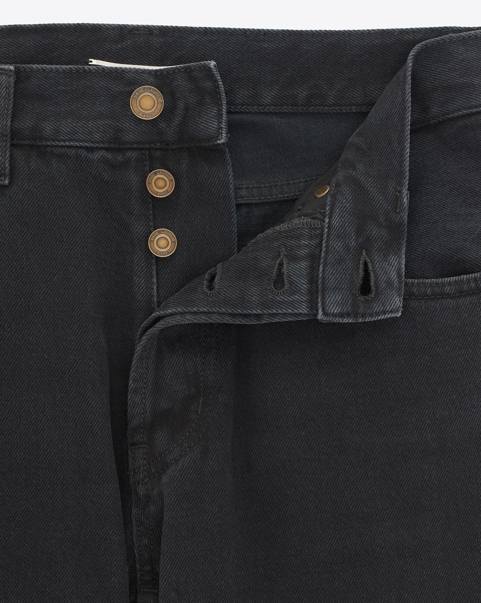 Saint Laurent Straight-leg Jeans In Spring Black Corduroy In Black