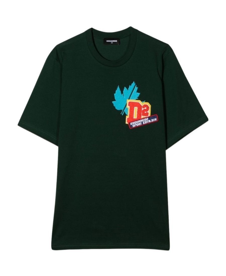 Dsquared2 Kids Logo Patch Crewneck T-shirt In Black