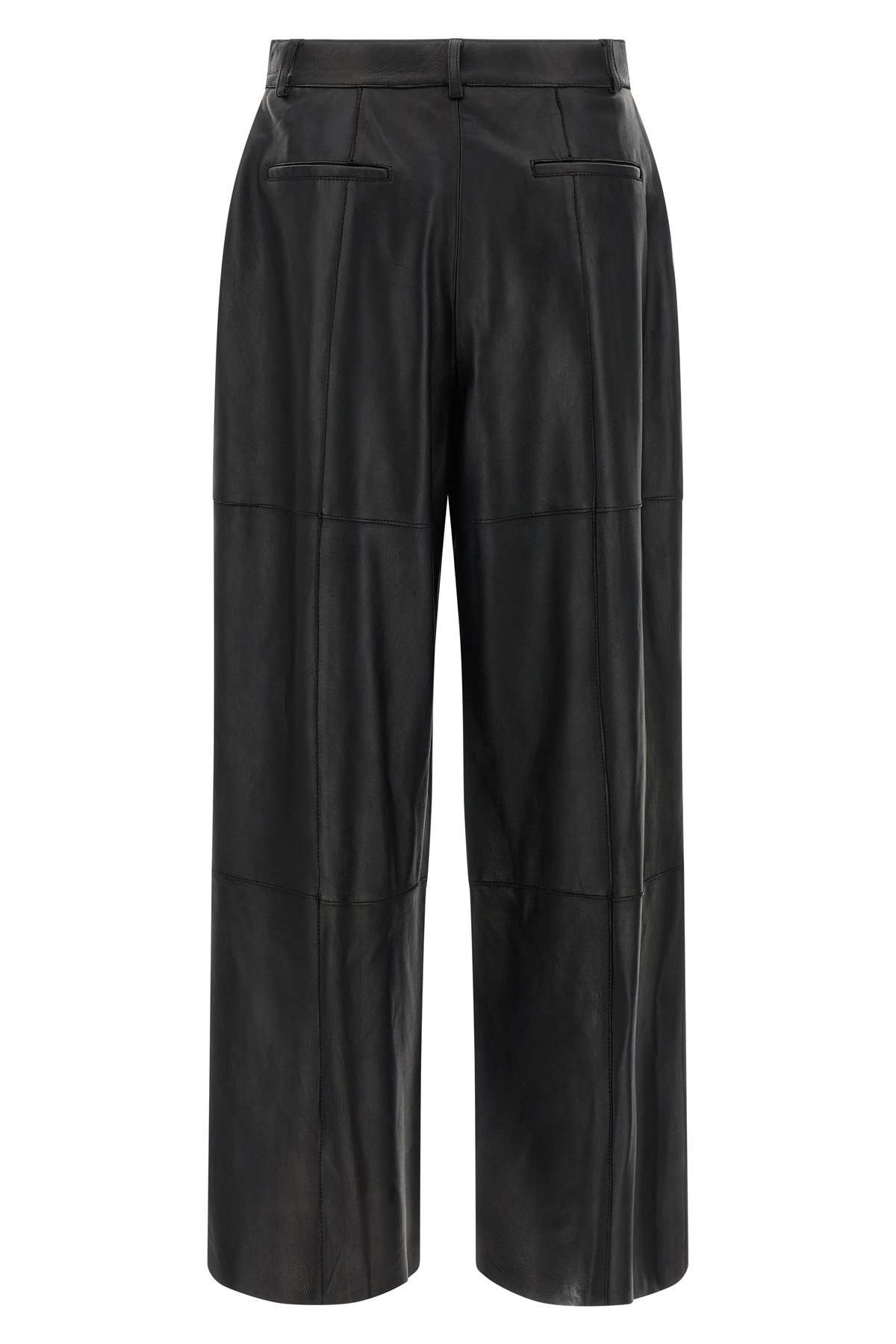 P.a.r.o.s.h Maciock25w Panelled Leather Trousers In Black