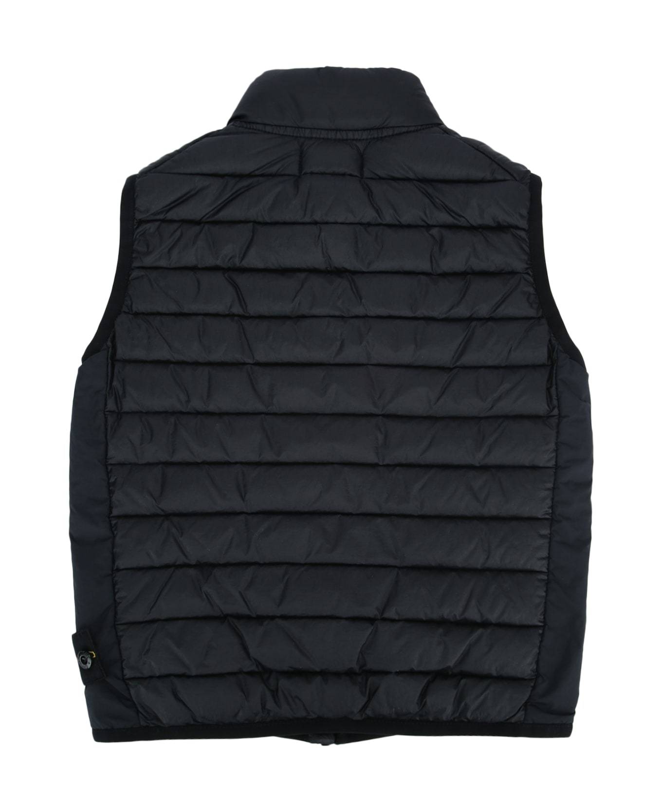 Stone Island Zippered Stand Collar Vest In Navyblue