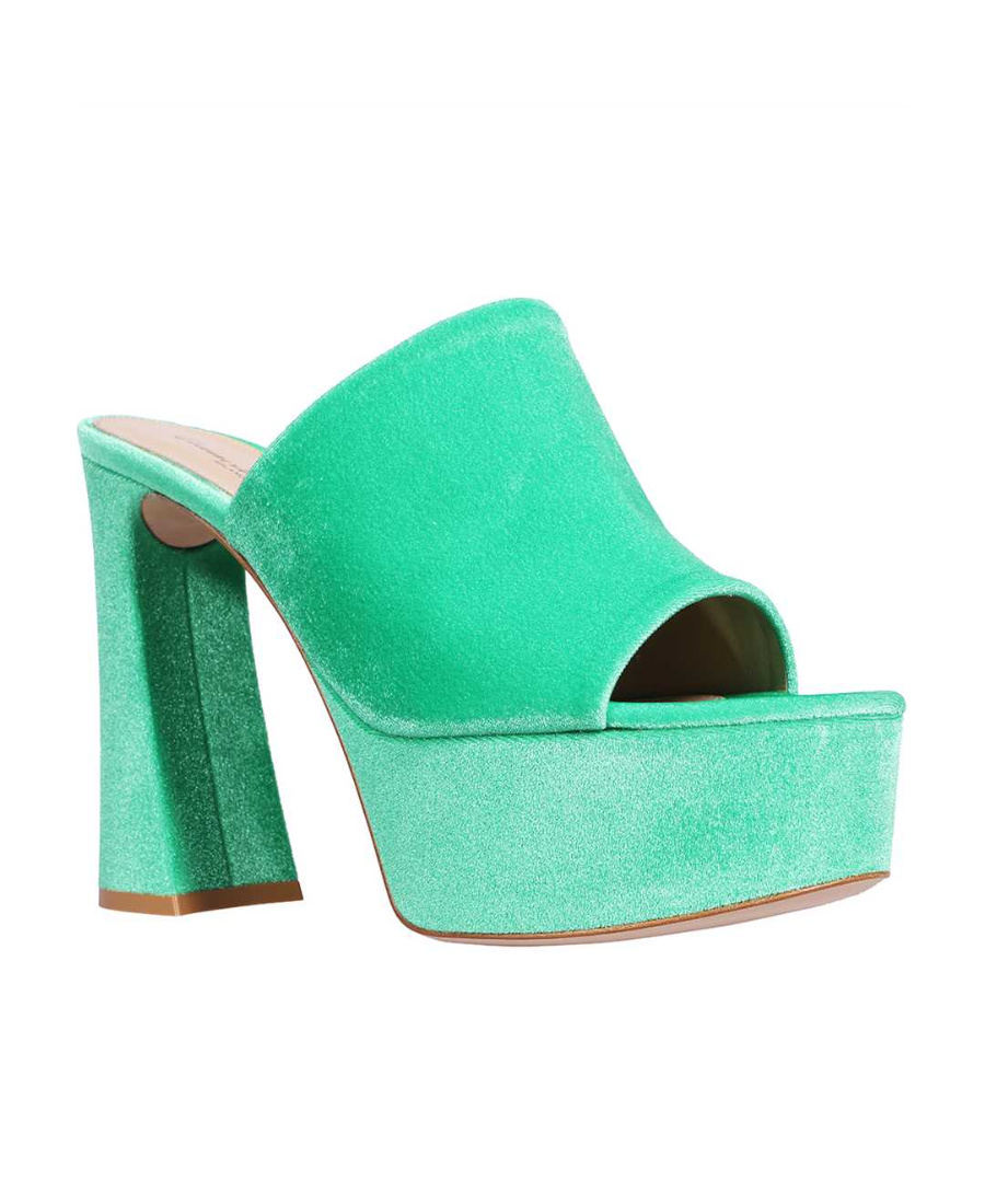 Gianvito Rossi Woman Sandals Green Size 10 Textile Fibers In Green