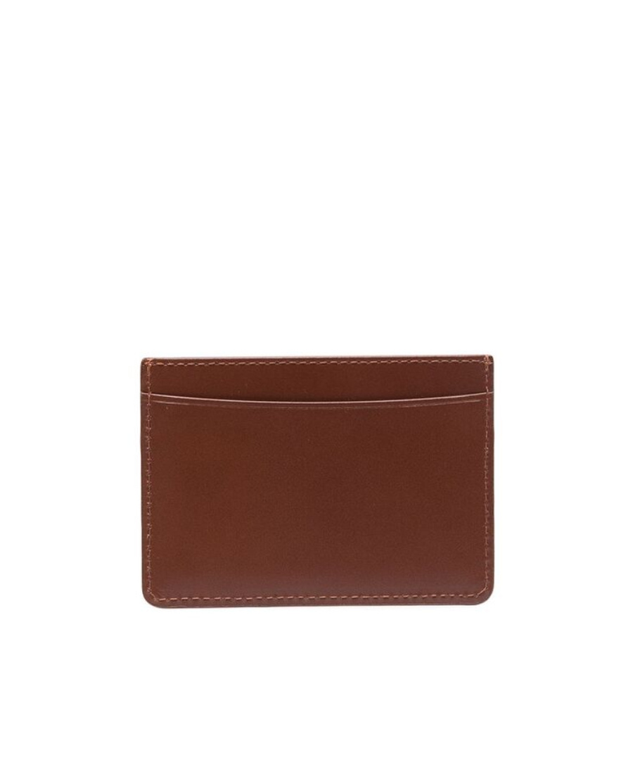 Apc A.p.c. Men Brown Leather Card Holder In Brown