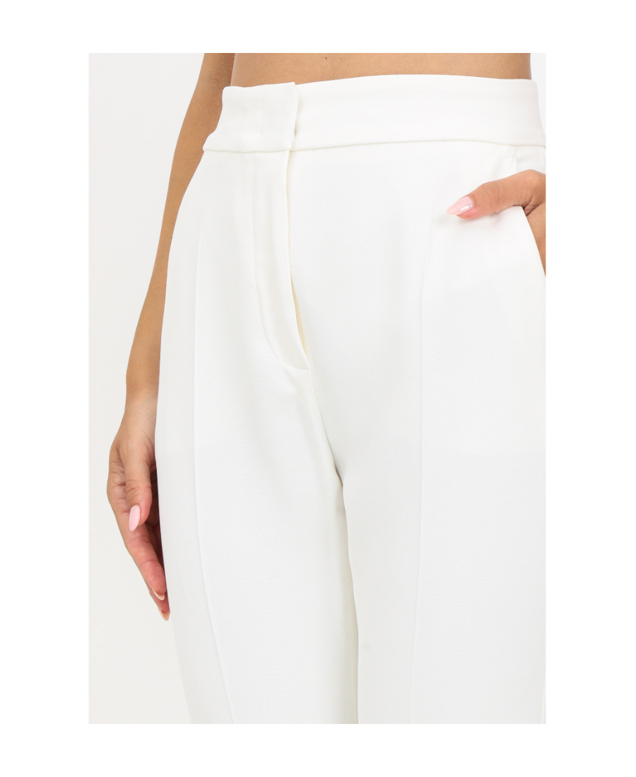 Max Mara Zippered Casual Pants In White